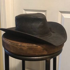 Leather Cowboy Style Hat